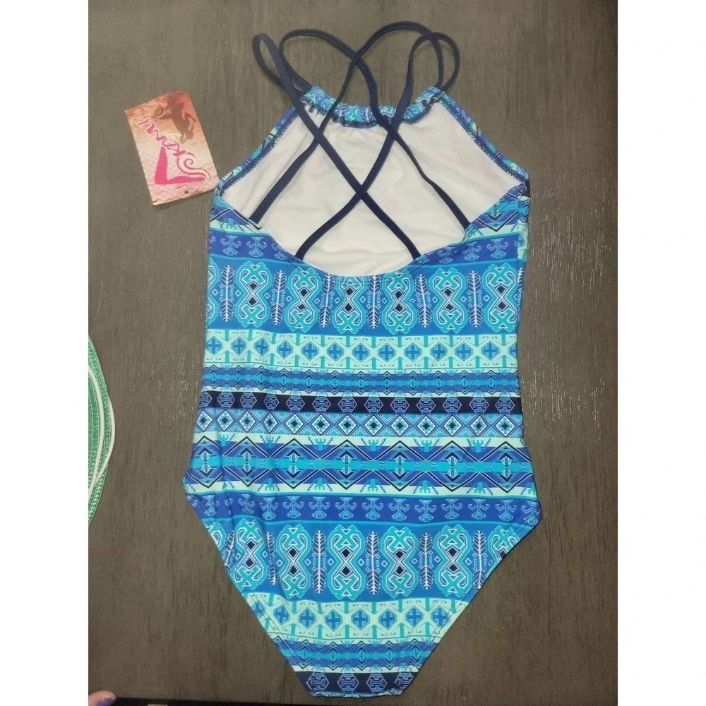 NWT Girls one piece blue swimsuit size 12 Kanu surf